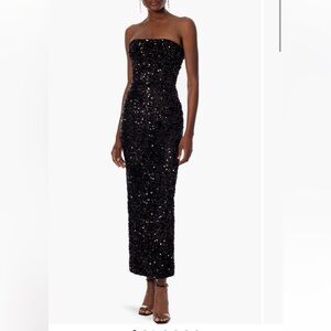 Leslie Sequin Strapless Gown